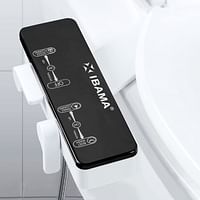 IBAMA Toilet Bidet Non-Electric Mechanical Water Sprayer Toilet Seat Compatible Attachable Bidet- Dual Nozzle, Black Color IB-BIDET02