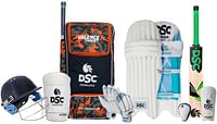 DSC Premium Complete Kit with Helmet Cricket Kit , 1500155, Size 4, Multicolor