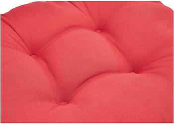 Tufted Outdoor Square Seat Patio Cushion - Pack of 2, Red/2 Count (Pack of 1)/Red