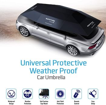 Promate 2724342478799 Car Cover Automatic Folded Umbrella Shelter 4 x 2.1 Meters with Remote Control Portable Auto Protection Car Hood CarShade