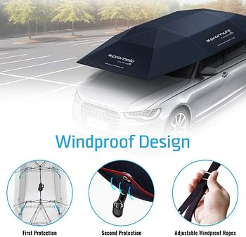 Promate 2724342478799 Car Cover Automatic Folded Umbrella Shelter 4 x 2.1 Meters with Remote Control Portable Auto Protection Car Hood CarShade