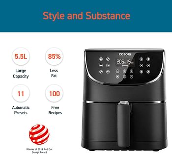 COSORI Air Fryer with 100 Recipes Cookbook, XXL 5.5L,1700W - Black