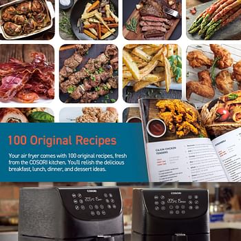 COSORI Air Fryer with 100 Recipes Cookbook, XXL 5.5L,1700W - Black