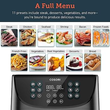 COSORI Air Fryer with 100 Recipes Cookbook, XXL 5.5L,1700W - Black