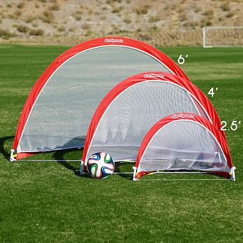 GoSports Pop Up Soccer Goals for Backyard - Set of 2 Nets with Agility Training Cones and Carrying Case (Choice of Style)