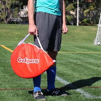 GoSports Pop Up Soccer Goals for Backyard - Set of 2 Nets with Agility Training Cones and Carrying Case (Choice of Style)