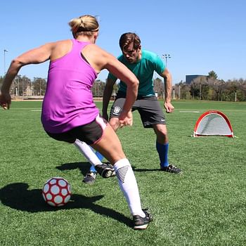 GoSports Pop Up Soccer Goals for Backyard - Set of 2 Nets with Agility Training Cones and Carrying Case (Choice of Style)