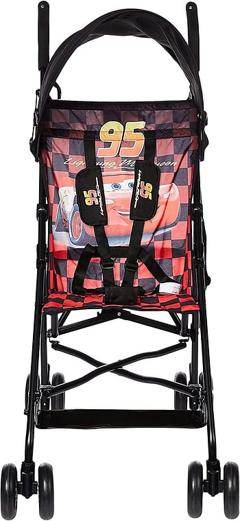 Disney Car Lightning McQueen Lightweight Buggy Stroller - 3-36 Months Rear Breaks, Shoulder Strap - Red,Black