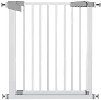 OKBUYNOW Dog Gate Pet Fence Extra Wide Easy Walk Thru Safety Gate with Auto Close for Indoor House Stairs Doorways (76-83 cm), White, safegate