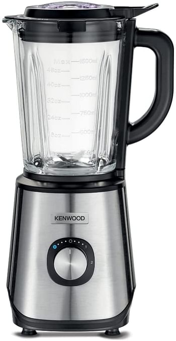Kenwood 1000W GLASS BLENDER, SMOOTHIE WITH 2MULTI MILL, 2Speed With Pulse function, Ice crush Function, BLM45.720SS, Black& Metal/2Litre capacity