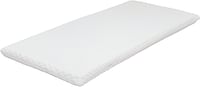 مون مرتبة سرير أطفال مبطنة قابلة للتنفس وقابلة للغسل بنسبة 100%، مع غطاء قابل للإزالة، من الولادة فما فوق، بيضاء، مفردة صغيرة، 80x47x3 سم
