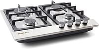 Nikai 4 Burner Built-In Gas Hob with Autoignition,NGH3005N- Stainless Steel, Silver- 50 x 45 x 25 cm