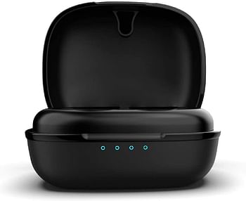 Promate True Wireless Earbuds, Premium Hi-Fi Stereo True Wireless Twin Bluetooth v5.0 Headphones with 470mAh Charging Case, Passive Noise Cancellation, Sweatproof and Built-In Mic, TruBlue-3 Black