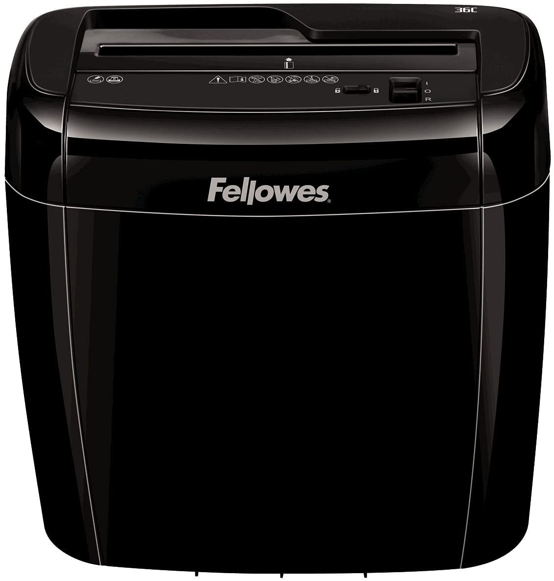 Fellowes Personal cross cut shredder Model - 36C with Safety Lock for Home Use, 6 Sheet shred capacity/Black