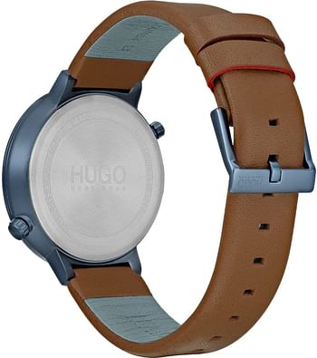 Hugo Boss Men's Silver White Dial Brown Leather Watch - 1530054 - Brown