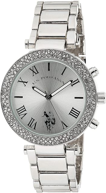 U.S. Polo Assn. Women's Silver Dial Alloy Band Watch - USC40172/Analog/Silver