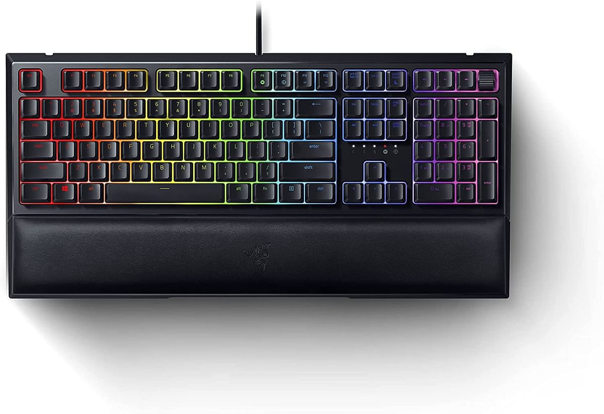 Razer Ornata V2 Gaming Keyboard, Hybrid Mecha-Membrane Switch, Multi-Function Wheel and Media Keys, Chroma RGB - Black/One Size/Multicolour