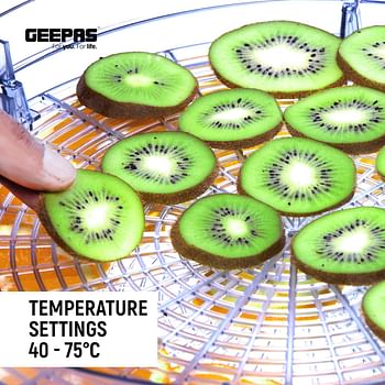 Geepas 520W Digital Food Dehydrator – Food Dryer With 5 Large Trays, Adjustable Temperature & Timer Settings, Ideal For Fruit, Healthy Snacks, Vegetables, Meats & Chili, Bpa-Free -/White/44 x 10 x 24 centimeters