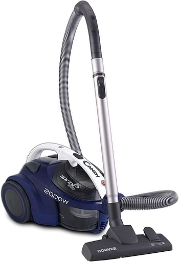 Candy 2000W Sprint Evo Bagless Vacuum Cleaner, Blue, Telescopic Metal Pipes, 5Mtr Cable, 2in1 Tool, Parquet CSE2001 001