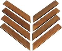 قطعة تقليم زاويا لارضية اي زد والارضيات المتشابكة من خشب الساج الصلب من بير ديكور (مجموعة من 8 قطع)، تشطيب مزيت