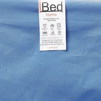Luxury Fitted sheet 2Pcs Set - Cotton 200 Thread Count, Single Size,  Blue