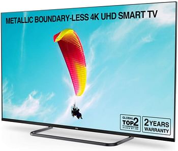 TCL 55 Inch 4K UHD HDR PRO EP668 Series Frameless Ultra Slim Metallic Design Smart TV With Freeview Play,  Alexa-built-in, Prime Video,BBC iplayer,Netflix,Youtube,Dolby Audio,Bluetooth, Wifi, 3*HDMI, 2*USB(Energy Class A+) - 55EP668