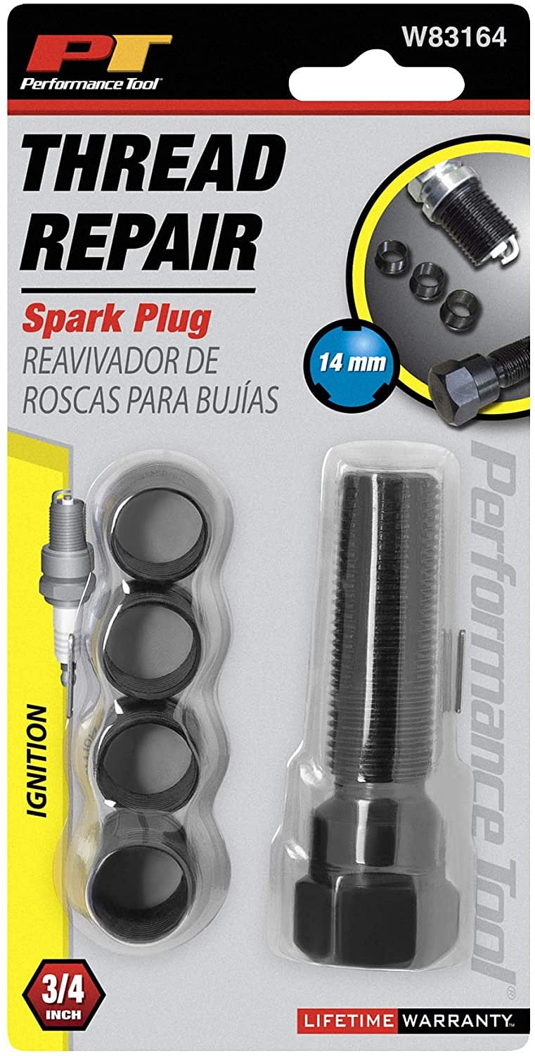 Performance Tool W83164 Spark Plug Rethread Kit, 14mm/Black