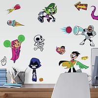 RoomMates Teen Titans Go Peel and Stick Wall Decals /Red, Pink, Blue/30 wall decals