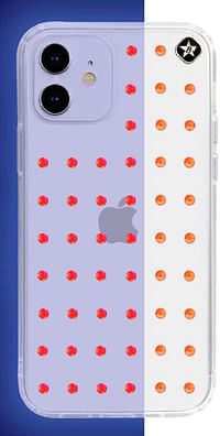 Bling My Thing - Extravaganza Pure Clear for iPhone 12 mini - Neon Orange (Swarovski crystals Glow in the Dark)/iPhone 12 mini