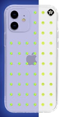 Bling My Thing - Extravaganza Pure Clear for iPhone 12 mini - Neon Yellow (Swarovski crystals Glow in the Dark)/iPhone 12 mini