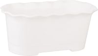Cosmoplast Plastic Oval Planter With Tray-P/White/18 inches