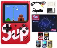 SUP Game Box Plus 400 in 1 Retro Games UPGRADED mini Portable Console Handheld Gift By PRIME TECH ™ (Red)