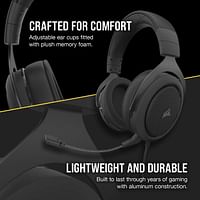 CORSAIR HS50 Pro Stereo, CA-9011215-NA /HS50/Carbon - One Size