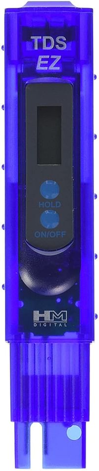 جهاز اختبار جودة الماء TDS-EZ من HM Digital جهاز فحص مجموع المواد الصلبة الذائبة TDS، نطاق قياس 0-9990 ppm (جزء في المليون)، بدقة 1 ppm (جزء في المليون) ،3% دقة قراءة