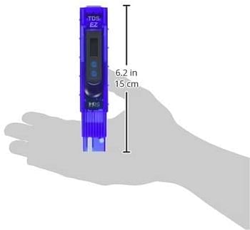 جهاز اختبار جودة الماء TDS-EZ من HM Digital جهاز فحص مجموع المواد الصلبة الذائبة TDS، نطاق قياس 0-9990 ppm (جزء في المليون)، بدقة 1 ppm (جزء في المليون) ،3% دقة قراءة