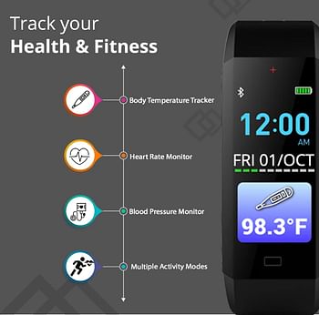 GOQii Vital 3.0 body temperature tracker with 3 months personal Coaching - Black