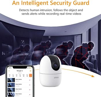 Imou Indoor Wi-Fi Security Camera, 1080P Pan/Tilt Dome Camera, Home Surveillance Camera with Human Detection, Smart Tracking, Privacy Mask, Smart Sound Detection, Two-way Audio and Night Vision /white/one Size
