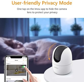 Imou Indoor Wi-Fi Security Camera, 1080P Pan/Tilt Dome Camera, Home Surveillance Camera with Human Detection, Smart Tracking, Privacy Mask, Smart Sound Detection, Two-way Audio and Night Vision /white/one Size