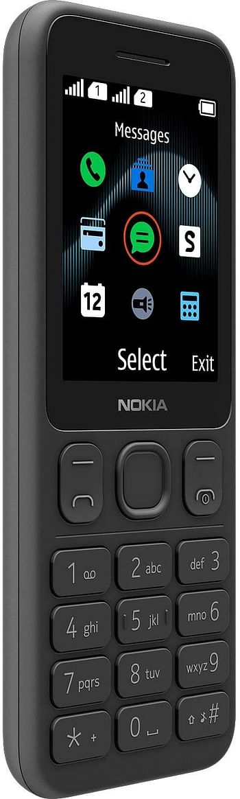 Nokia 125 2.4-inch SIM-free classic phone with Micro-USB charging and long-lasting battery (dual SIM), ergonomic keys, FM radio and Snake Xenzia/One Size/Black