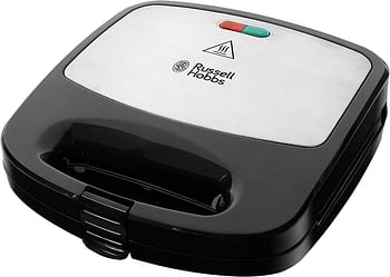 Russell Hobbs 24540 3-in-1 Sandwich, Panini & Waffle Maker - Deep Fill, Non-Stick, 750W, Indicator Lights, Dishwasher Safe - Black