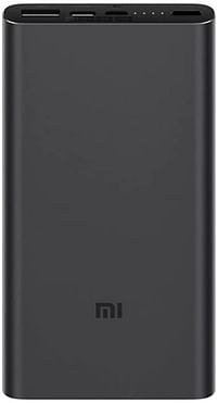 Xiaomi Mi 10000 mAh Powerbank 3 Type C [Quick Charge 18W QC3.0 USB-C Dual Output, Fast Charging] - Charge Smartphones, Tablets, Headphones, Smart Watches & Action Cam Black