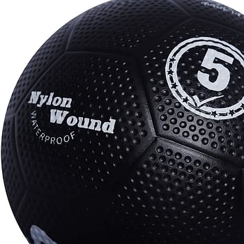 SYNPLAY Rubber Soccer Ball Dimpled Moulded Size 5 SS00130 -Black