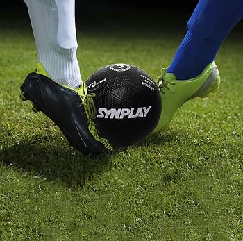 SYNPLAY Rubber Soccer Ball Dimpled Moulded Size 5 SS00130 -Black