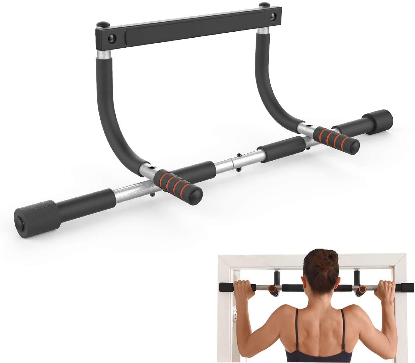 CEAYUN Pull up Bar for Doorway Portable Pullup Chin up Bar Home No Screws Multifunctional Dip