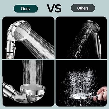 Sky Touch High Pressure Filtered Shower Head For Hard Water And Filtering Impurities, Hand Held Shower Head With Filter Balls, Shower Hose, Holder And Ptfe Tape For Dry Skin And Body Spa/Silver/One Size