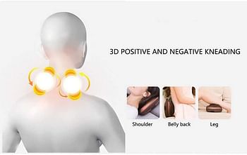 وسادة تدليك للرقبة والأكتاف والبطن والساقين والظهر للحصول على راحة من خلال 8 رؤوس مع وسادة تدليك ممغنطة وجهاز كهربي هزاز مع علاج بالتدفئة من خلال التدليك متعدد الألوان
