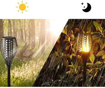 4pcs 96 LED Waterproof Solar Light Flickering Flame Solar Torch Light Garden Lamp Outdoor Landscape Decoration Garden Lawn Light