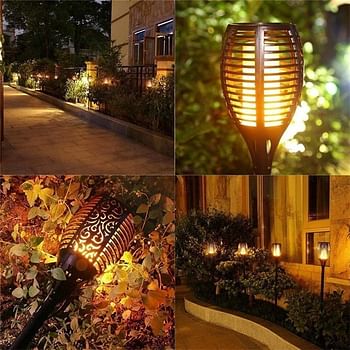 4pcs 96 LED Waterproof Solar Light Flickering Flame Solar Torch Light Garden Lamp Outdoor Landscape Decoration Garden Lawn Light