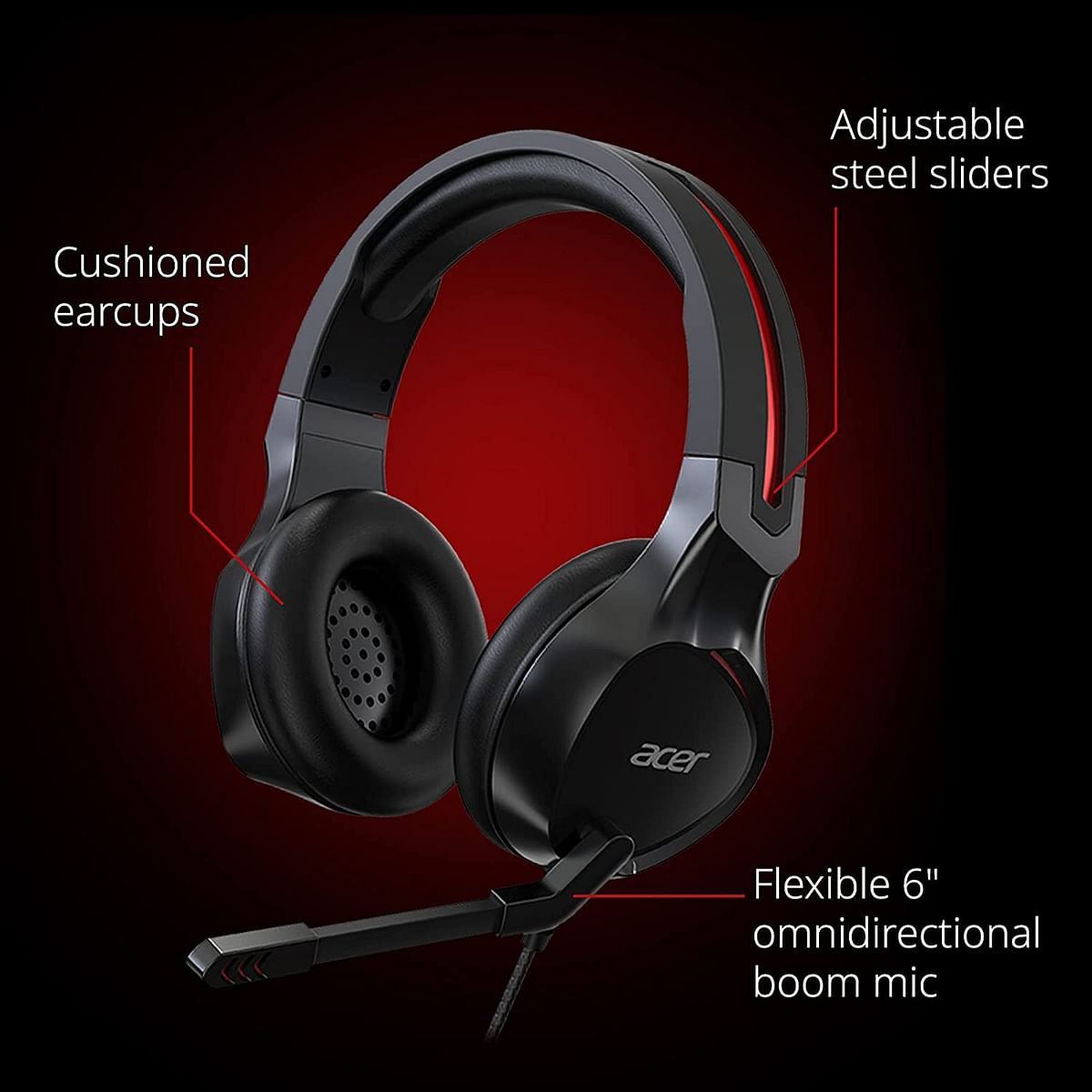 Acer Nitro Gaming Headset – Powerful Bass with audio /Nitro Headset/Black