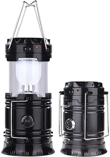 2 Pack Portable LED Camping Lantern Flashlights Survival Kit for Emergency, Hurricane, Outage Black